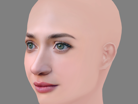 Tilly Keeper Head - No Hair - Low poly head for game Model 3D
