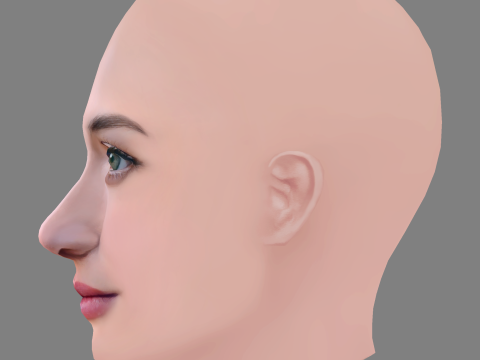 Tilly Keeper Head - No Hair - Low poly head for game Model 3D