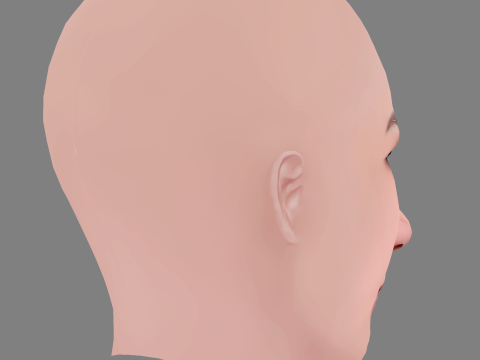 Tilly Keeper Head - No Hair - Low poly head for game Model 3D