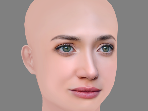 Tilly Keeper Head - No Hair - Low poly head for game Model 3D