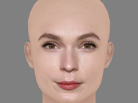Tilda Cobham-Hervey Head - No Hair - Low poly head for game Modelo 3D