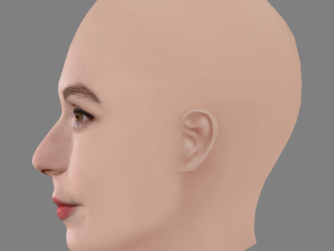 Tilda Cobham-Hervey Head - No Hair - Low poly head for game Modelo 3D