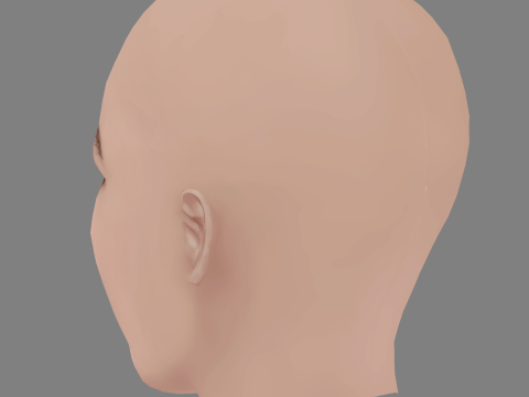 Tilda Cobham-Hervey Head - No Hair - Low poly head for game Modelo 3D