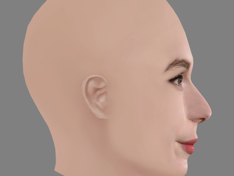 Tilda Cobham-Hervey Head - No Hair - Low poly head for game Modelo 3D