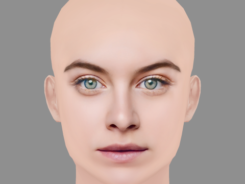 Tiera Skovbye Head - No Hair - Low poly head for game 3D 模型