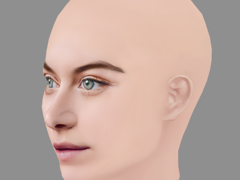 Tiera Skovbye Head - No Hair - Low poly head for game 3D 模型