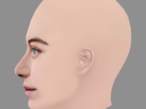 Tiera Skovbye Head - No Hair - Low poly head for game 3D 模型
