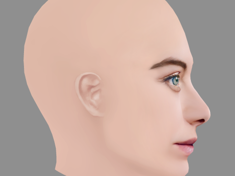 Tiera Skovbye Head - No Hair - Low poly head for game 3D 模型