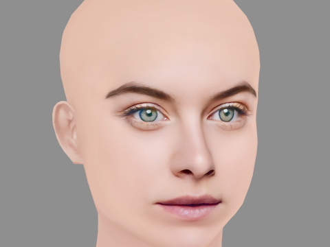 Tiera Skovbye Head - No Hair - Low poly head for game 3D 模型