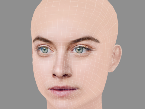 Tiera Skovbye Head - No Hair - Low poly head for game 3D 模型