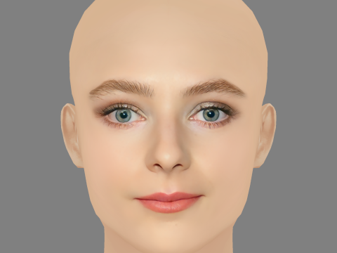 Thomasin McKenzie Head - No Hair - Low poly head for game 3D 모델