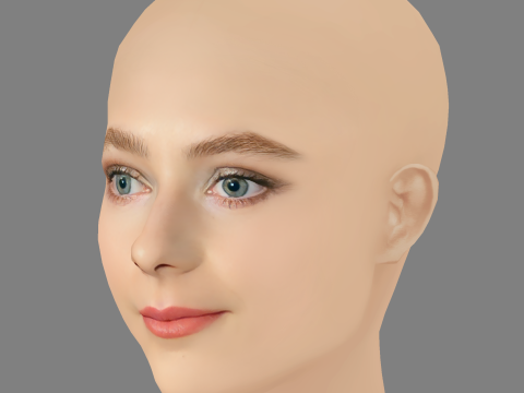 Thomasin McKenzie Head - No Hair - Low poly head for game 3D 모델
