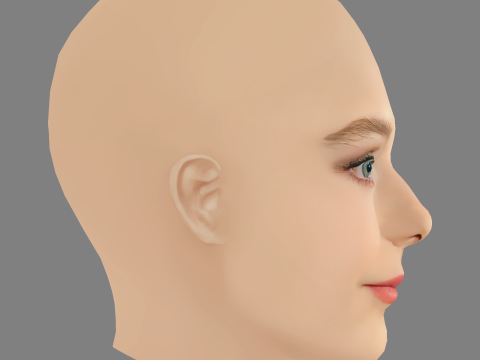 Thomasin McKenzie Head - No Hair - Low poly head for game 3D 모델