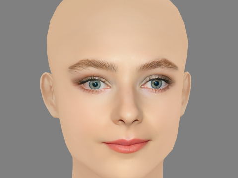 Thomasin McKenzie Head - No Hair - Low poly head for game 3D 모델