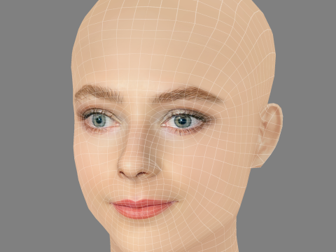Thomasin McKenzie Head - No Hair - Low poly head for game 3D 모델