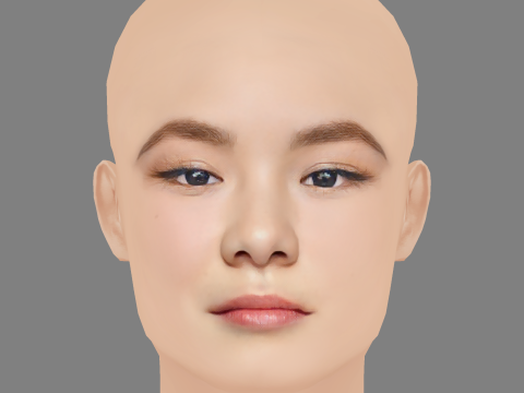 Thaddea Graham Head - No Hair - Low poly head for game Modello 3D