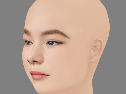 Thaddea Graham Head - No Hair - Low poly head for game Modello 3D