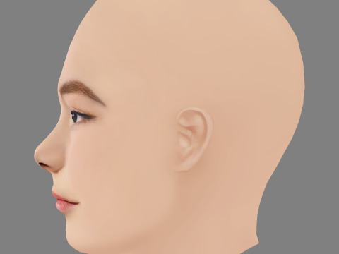 Thaddea Graham Head - No Hair - Low poly head for game Modello 3D