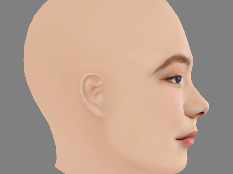 Thaddea Graham Head - No Hair - Low poly head for game Modello 3D