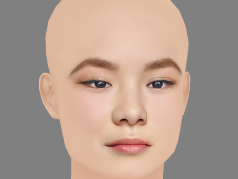 Thaddea Graham Head - No Hair - Low poly head for game Modello 3D