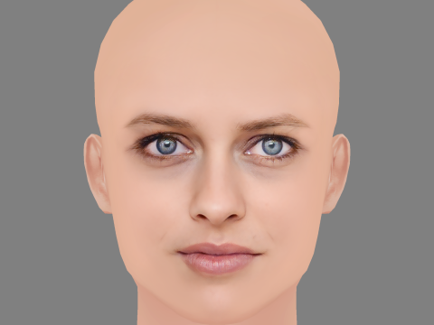 Teresa Palmer Head - No Hair - Low poly head for game 3Dモデル