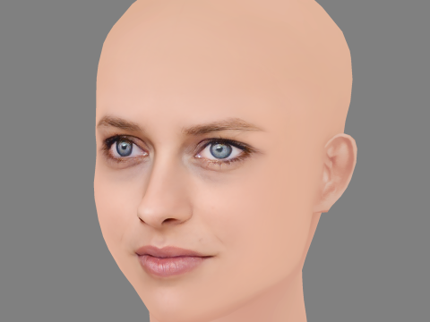 Teresa Palmer Head - No Hair - Low poly head for game 3Dモデル