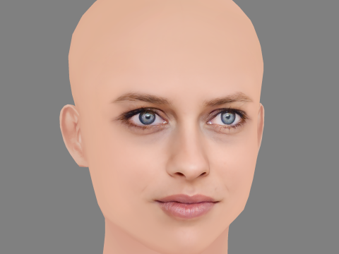 Teresa Palmer Head - No Hair - Low poly head for game 3Dモデル