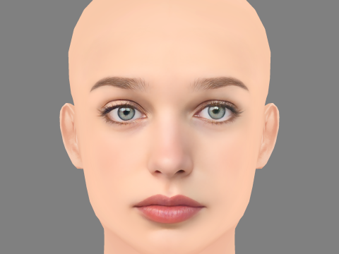 Teagan Croft Head - No Hair - Low poly head for game 3D Модель