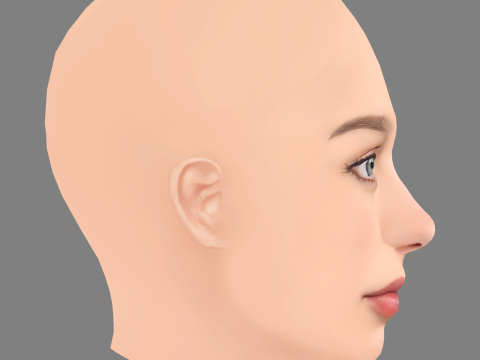 Teagan Croft Head - No Hair - Low poly head for game 3D Модель