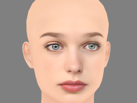 Teagan Croft Head - No Hair - Low poly head for game 3D Модель
