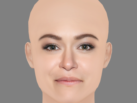 Tatiana Maslany Head - No Hair - Low poly head for game Modelo 3D