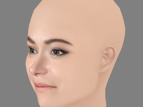 Tatiana Maslany Head - No Hair - Low poly head for game Modelo 3D