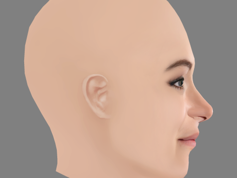 Tatiana Maslany Head - No Hair - Low poly head for game Modelo 3D