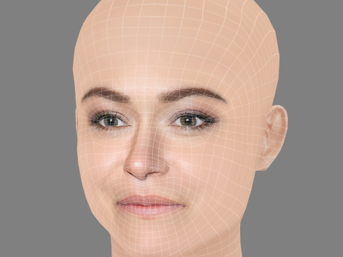 Tatiana Maslany Head - No Hair - Low poly head for game Modelo 3D