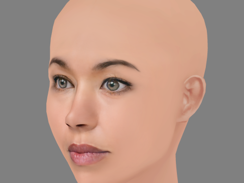 Tameka Mortimer Head - No Hair - Low poly head for game Modello 3D