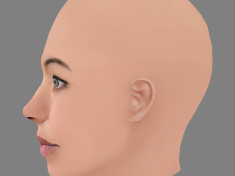 Tameka Mortimer Head - No Hair - Low poly head for game Modello 3D