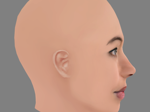 Tameka Mortimer Head - No Hair - Low poly head for game Modello 3D
