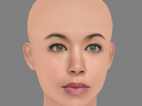 Tameka Mortimer Head - No Hair - Low poly head for game Modello 3D
