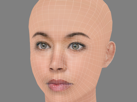 Tameka Mortimer Head - No Hair - Low poly head for game Modello 3D