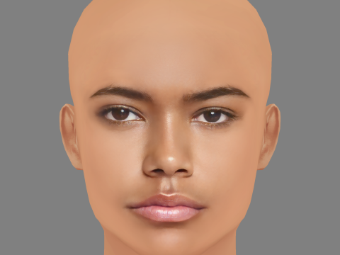 Tamara Smart Head - No Hair - Low poly head for game Modelo 3D