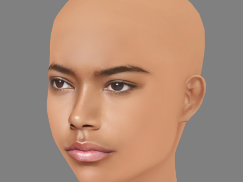 Tamara Smart Head - No Hair - Low poly head for game Modelo 3D