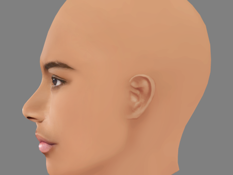 Tamara Smart Head - No Hair - Low poly head for game Modelo 3D