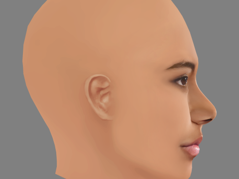 Tamara Smart Head - No Hair - Low poly head for game Modelo 3D