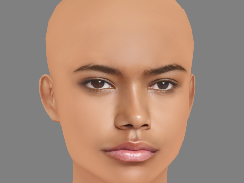 Tamara Smart Head - No Hair - Low poly head for game Modelo 3D