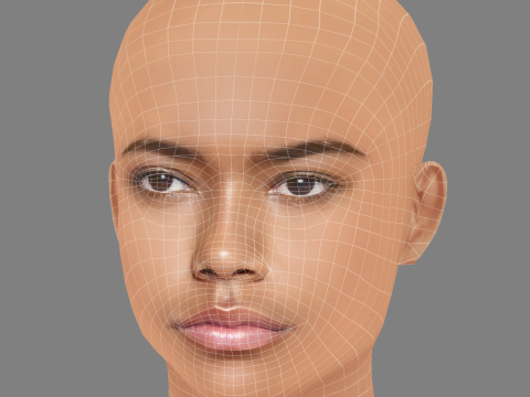 Tamara Smart Head - No Hair - Low poly head for game Modelo 3D