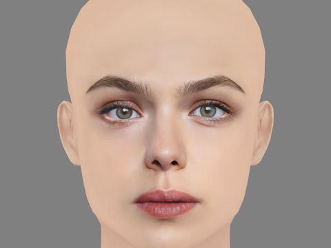 Taisiya Vilkova Head - No Hair - Low poly head for game 3D Model
