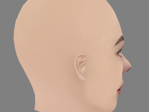 Taisiya Vilkova Head - No Hair - Low poly head for game 3D Model
