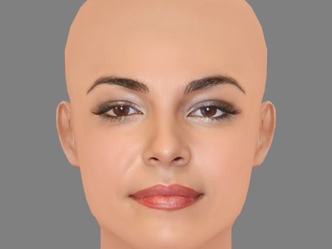 Taina Muller Head - No Hair - Low poly head for game Model 3D