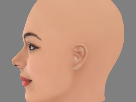 Taina Muller Head - No Hair - Low poly head for game Model 3D