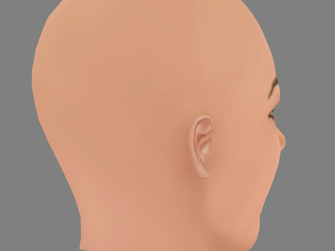 Taina Muller Head - No Hair - Low poly head for game Model 3D